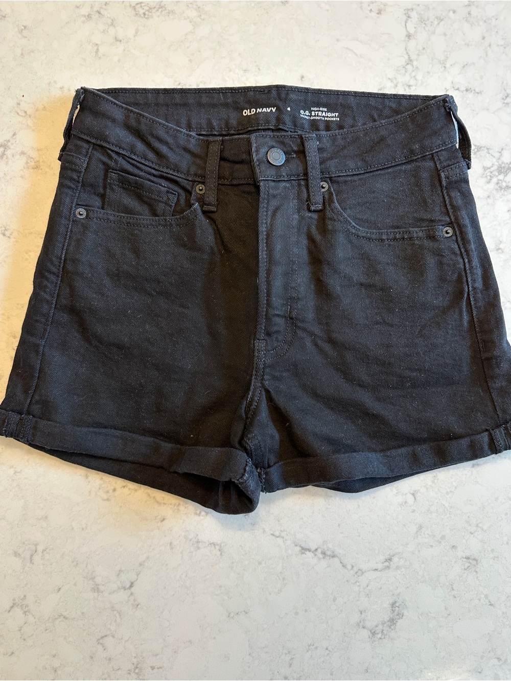 Old Navy Black Women's Denim Rolled-Hem Shorts